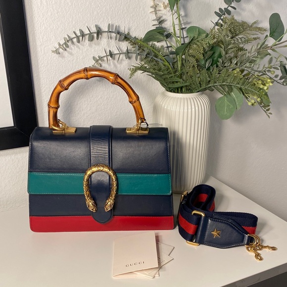 GUCCI Handbags - GUCCI Dionysus Bamboo Sylvie Web Top Handle Bag COA